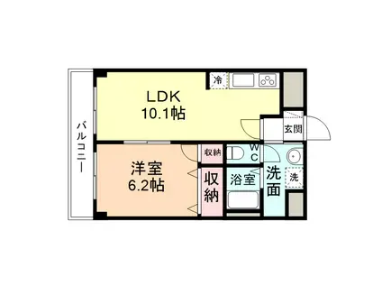 センチュリー山室(1LDK/1階)の間取り写真