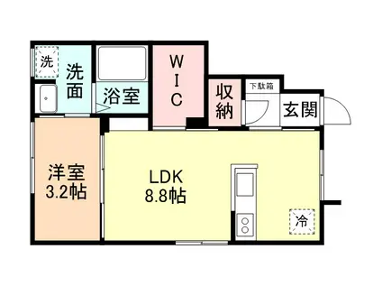 サン・ステージ今泉(1LDK/1階)の間取り写真
