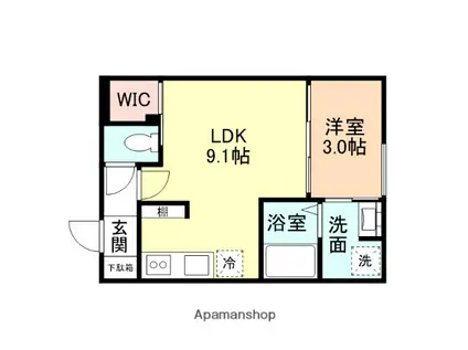 サン・ステージ今泉(1LDK/1階)の間取り写真