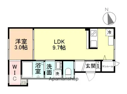 CIEL(1LDK/1階)の間取り写真