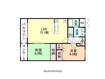 メゾン・グランデ(2LDK/3階)の間取り写真