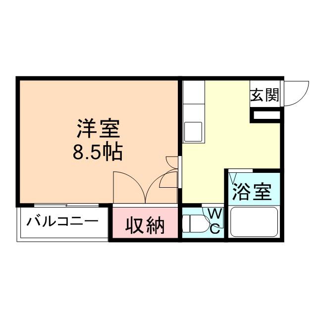 トレイン(1DK/1階)の間取り写真