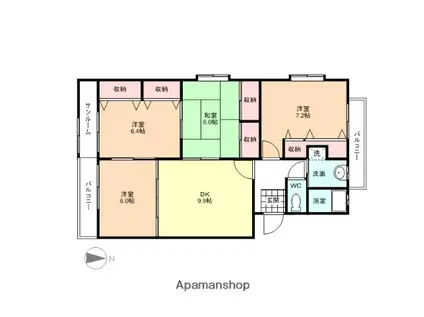 ファインガーデン光陽(4LDK/3階)の間取り写真