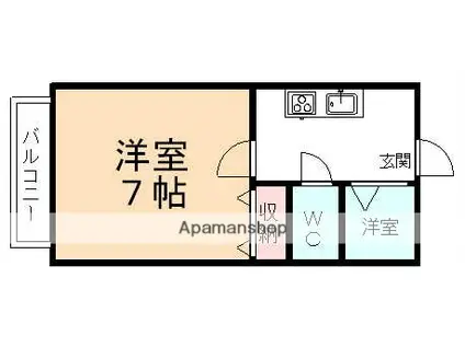 マナーハウス(1K/2階)の間取り写真