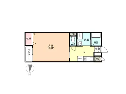 トランキーユ(1K/1階)の間取り写真