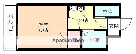 アップルコート於保多Ⅱ(1K/4階)の間取り写真