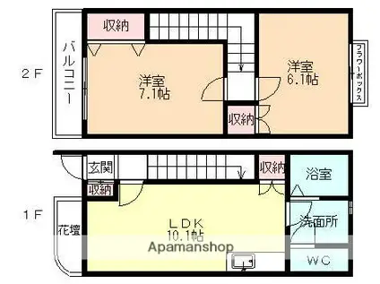 ラ・オリエンス(2LDK)の間取り写真