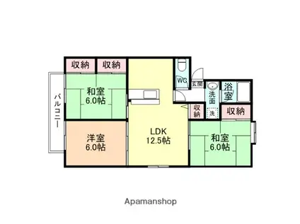SHAMROCK(3LDK/1階)の間取り写真