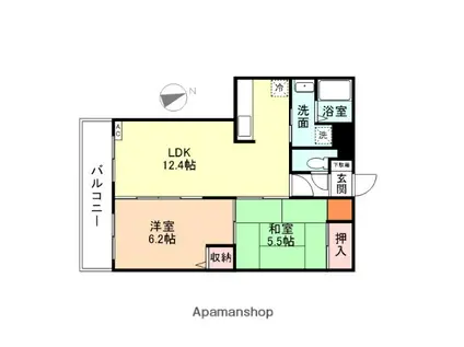 メゾンリラ(2LDK/2階)の間取り写真