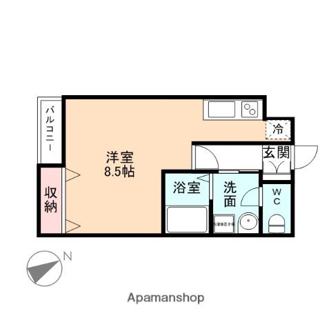 オーベルジュ京田(ワンルーム/1階)の間取り写真