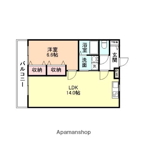 パークサイドヤマダ(1LDK/2階)の間取り写真