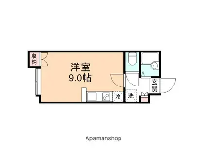 レクリオ江尻万葉台(ワンルーム/2階)の間取り写真