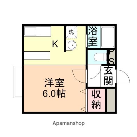 サンライトイン高岡6(1K/4階)の間取り写真