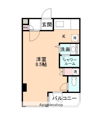 グランドハイツ木舟(ワンルーム/4階)の間取り写真
