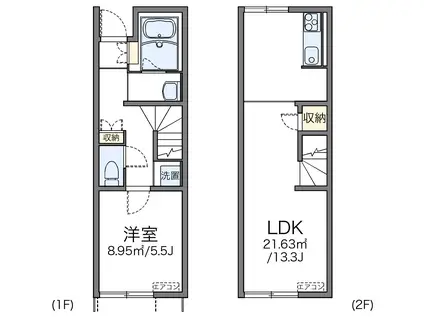 レオネクストグリーンパーク姫野(1LDK/1階)の間取り写真