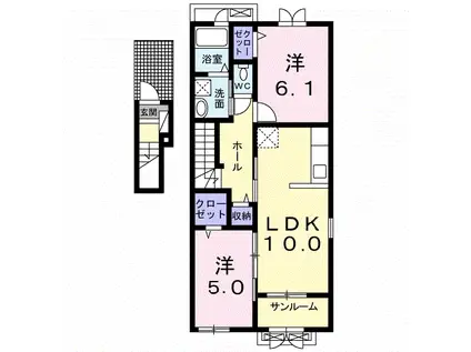 ヴィオラ(2LDK/2階)の間取り写真