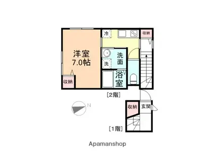 アバンティ京田(1K/2階)の間取り写真