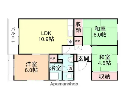 フォルシア(3LDK/4階)の間取り写真