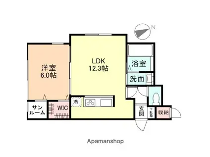PCELL(1LDK/1階)の間取り写真