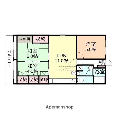 パークキャッスル高岡(3LDK/11階)の間取り写真