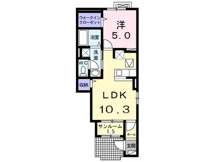 ミラノⅥ A(1LDK/1階)の間取り写真