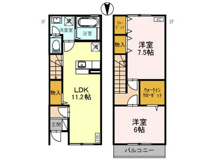 メゾン・アヴァンス(2LDK)の間取り写真