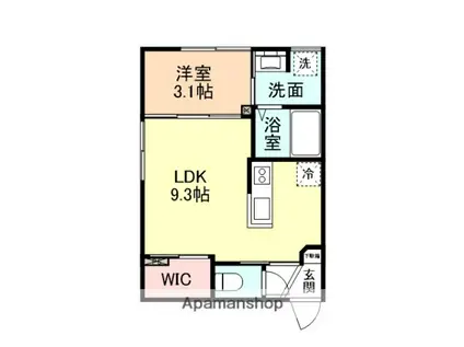 グローリー上関(1LDK/2階)の間取り写真