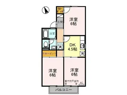 セジュール城東 A棟(3K/1階)の間取り写真