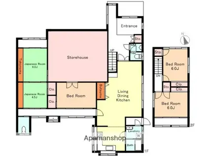 氷見線 伏木駅 徒歩10分 2階建 築46年(5LDK)の間取り写真