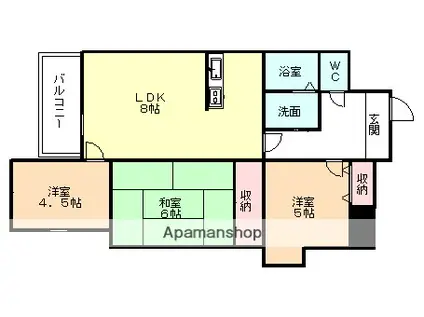 信開トピア駅南(3LDK/7階)の間取り写真