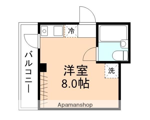 ボンシェルモンド(ワンルーム/4階)の間取り写真