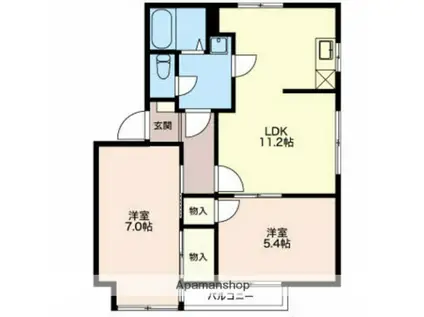 ラプラスモア佐藤(2LDK/2階)の間取り写真