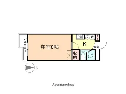 ラフィネ清水2号館(1K/3階)の間取り写真