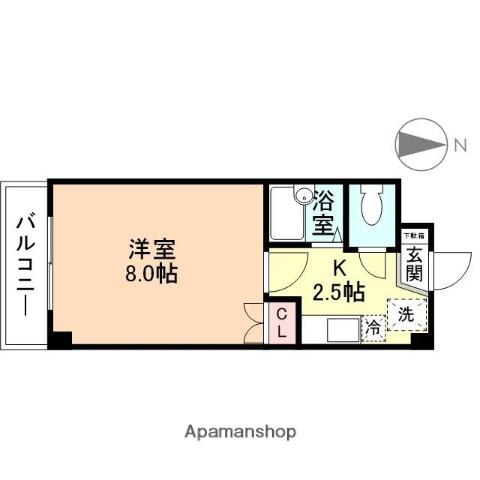 メディーナ杉谷21(1K/3階)の間取り写真
