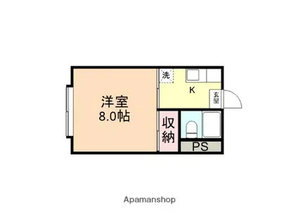 高原ハイツ(1K/1階)の間取り写真