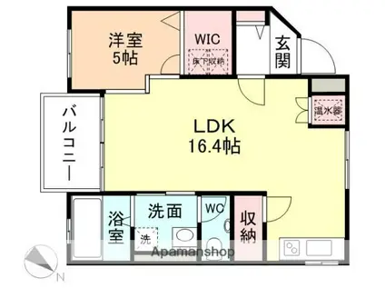 プルミエールU(1LDK/4階)の間取り写真