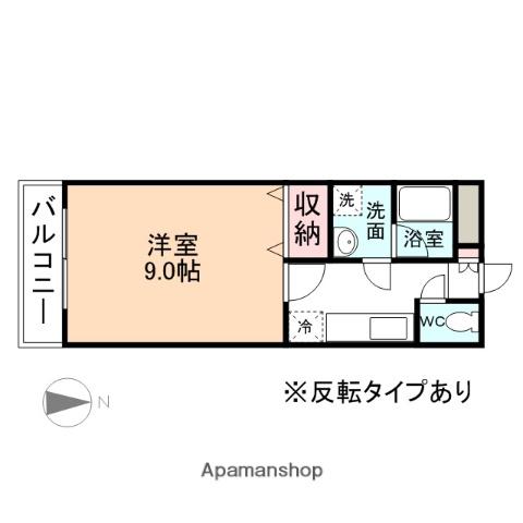 MAX布瀬(1K/2階)の間取り写真