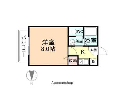 ベルビラ大日(1K/1階)の間取り写真