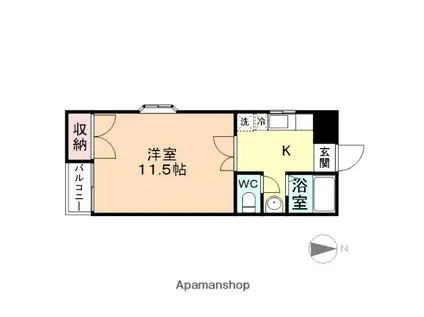 ガーデン(1K/2階)の間取り写真
