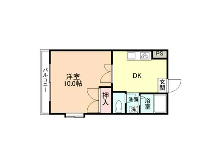 レミュー(1DK/2階)の間取り写真