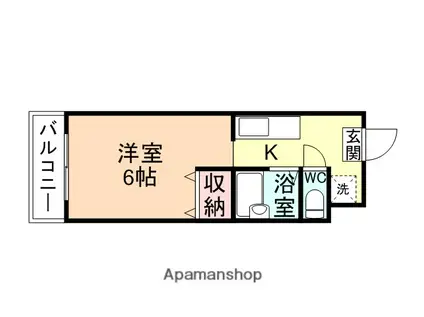 シャトルフジナガⅠ(ワンルーム/2階)の間取り写真