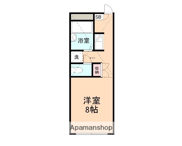 富山地鉄富山港線 奥田中学校前駅 徒歩11分 2階建 築29年(ワンルーム/1階)の間取り写真