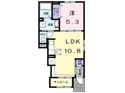 リブレ稲荷町(1LDK/1階)の間取り写真