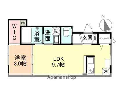 BELLE(1LDK/1階)の間取り写真