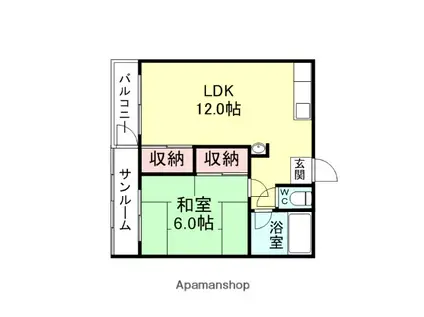 ラフォーレ新庄Ⅱ(1LDK/3階)の間取り写真