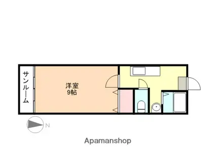 グランコート富山(1DK/1階)の間取り写真