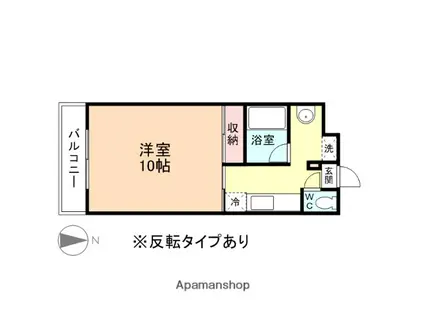 PLAZA希望の朝南館B(1K/3階)の間取り写真