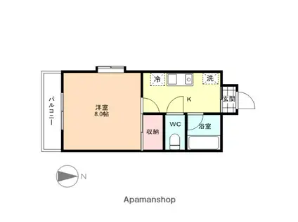 サントピア速星(1K/3階)の間取り写真