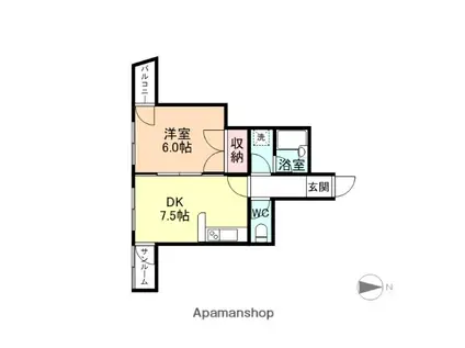 メゾン・ド・ラポール梅沢町(1DK/3階)の間取り写真