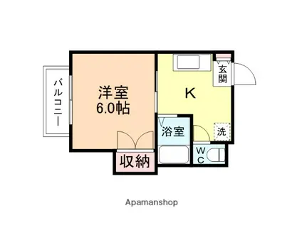 セサミ西中野(1K/2階)の間取り写真